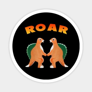 Cute Dinosaur Backtoschool Quote Roar Heart Orange Magnet